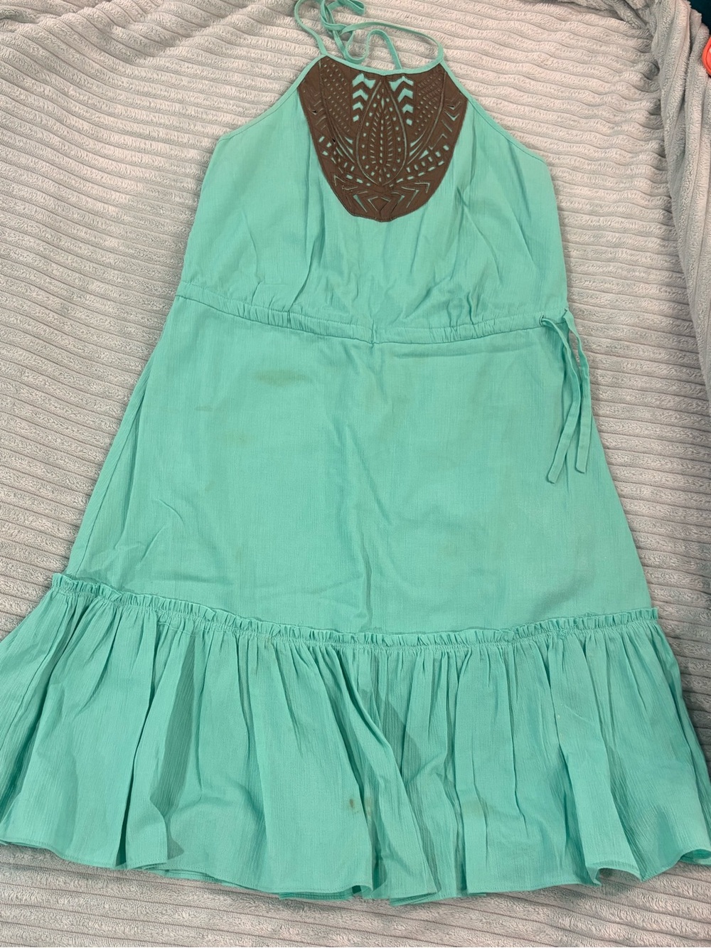 Banana Republic Aqua Halter Dress